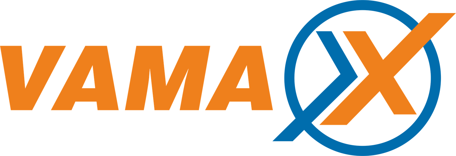 Vama X Logo orange and blue